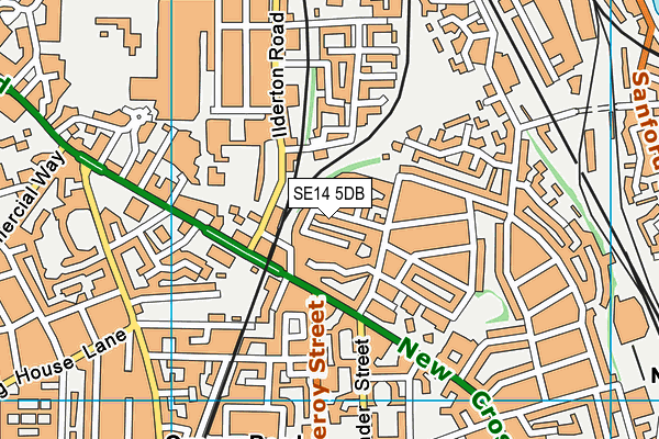 SE14 5DB map - OS VectorMap District (Ordnance Survey)