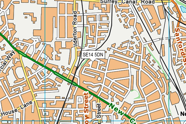 SE14 5DN map - OS VectorMap District (Ordnance Survey)