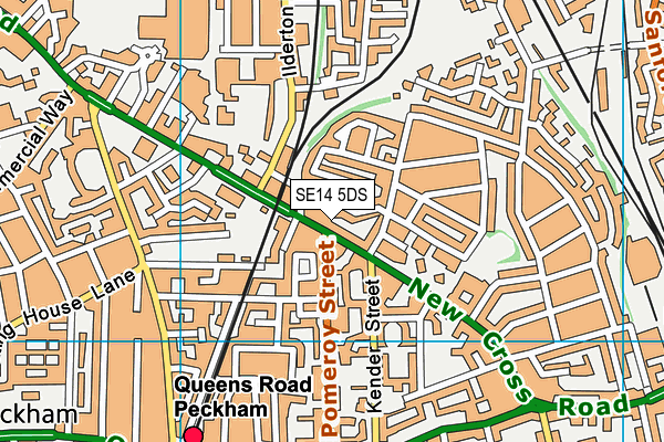 SE14 5DS map - OS VectorMap District (Ordnance Survey)