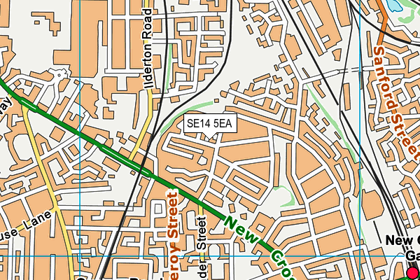 SE14 5EA map - OS VectorMap District (Ordnance Survey)