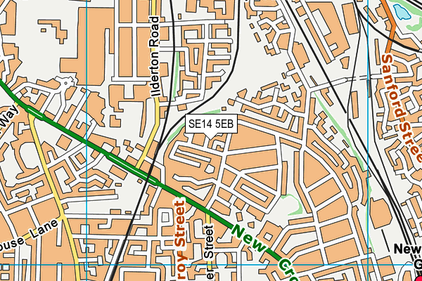 SE14 5EB map - OS VectorMap District (Ordnance Survey)