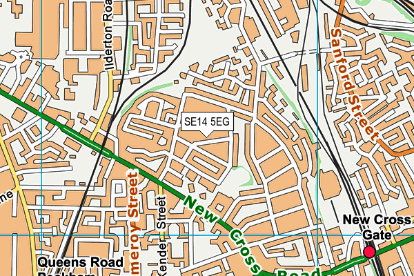 SE14 5EG map - OS VectorMap District (Ordnance Survey)