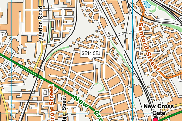 SE14 5EJ map - OS VectorMap District (Ordnance Survey)