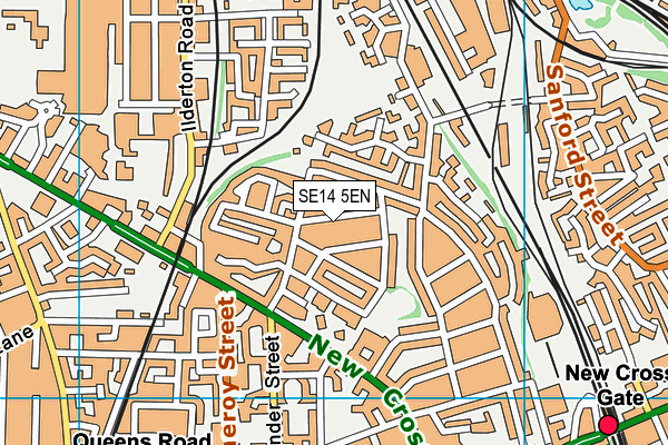 SE14 5EN map - OS VectorMap District (Ordnance Survey)