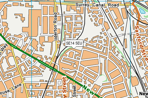 SE14 5EU map - OS VectorMap District (Ordnance Survey)