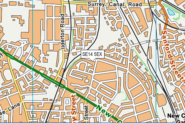 SE14 5EX map - OS VectorMap District (Ordnance Survey)