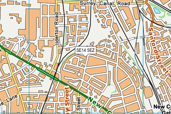 SE14 5EZ map - OS VectorMap District (Ordnance Survey)