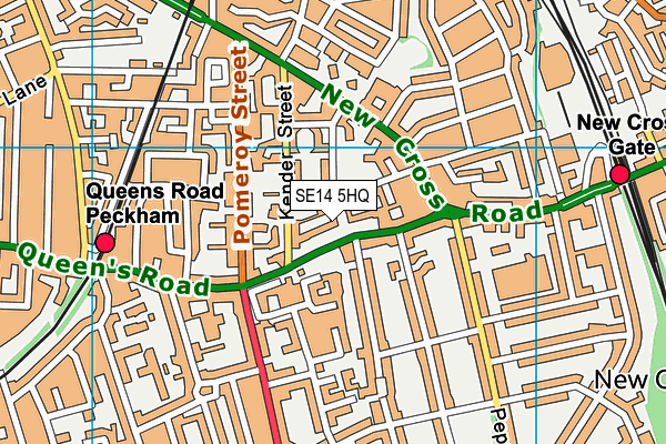 SE14 5HQ map - OS VectorMap District (Ordnance Survey)