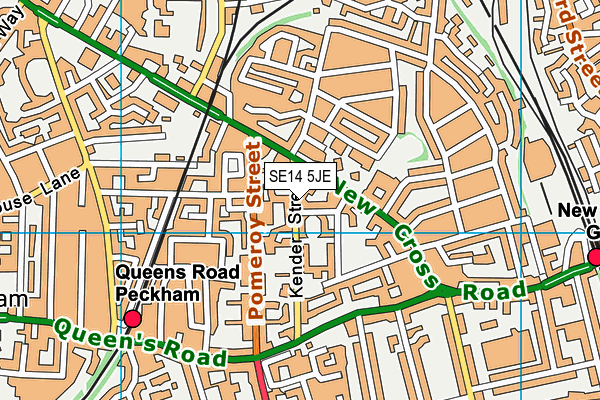 SE14 5JE map - OS VectorMap District (Ordnance Survey)