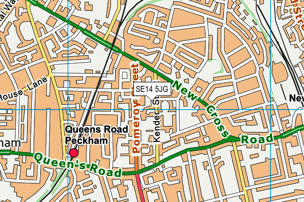 SE14 5JG map - OS VectorMap District (Ordnance Survey)