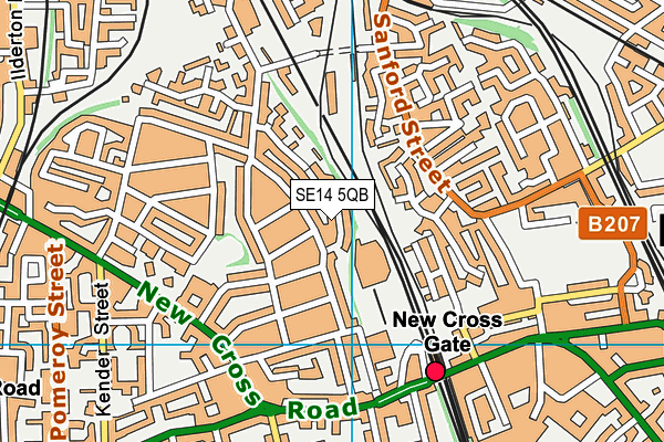 SE14 5QB map - OS VectorMap District (Ordnance Survey)