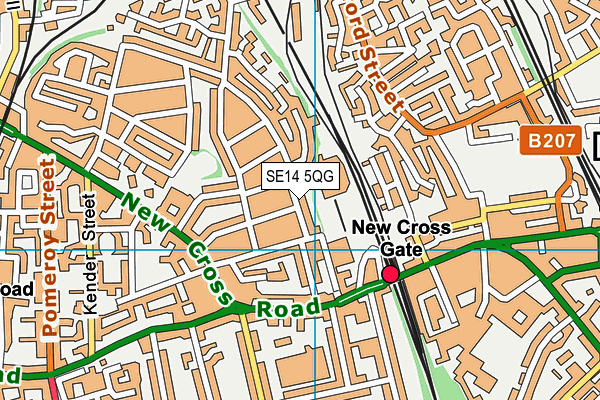 SE14 5QG map - OS VectorMap District (Ordnance Survey)