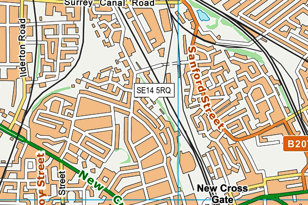 SE14 5RQ map - OS VectorMap District (Ordnance Survey)