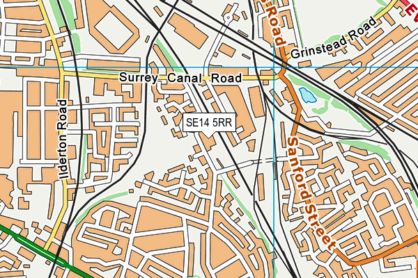 SE14 5RR map - OS VectorMap District (Ordnance Survey)