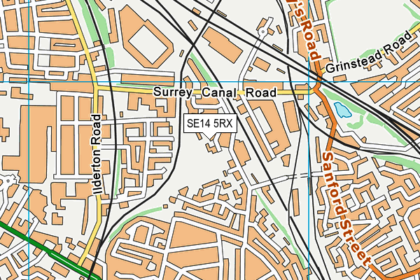 SE14 5RX map - OS VectorMap District (Ordnance Survey)
