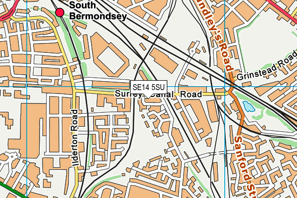 SE14 5SU map - OS VectorMap District (Ordnance Survey)