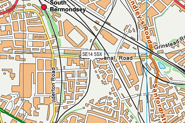 SE14 5SX map - OS VectorMap District (Ordnance Survey)