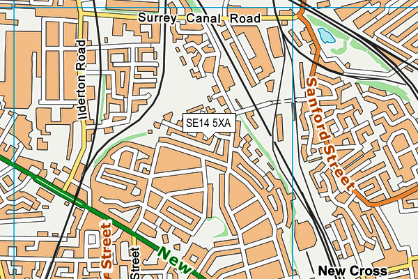 SE14 5XA map - OS VectorMap District (Ordnance Survey)