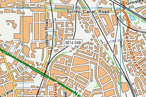 SE14 5XB map - OS VectorMap District (Ordnance Survey)
