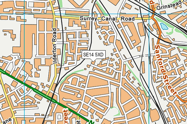SE14 5XD map - OS VectorMap District (Ordnance Survey)