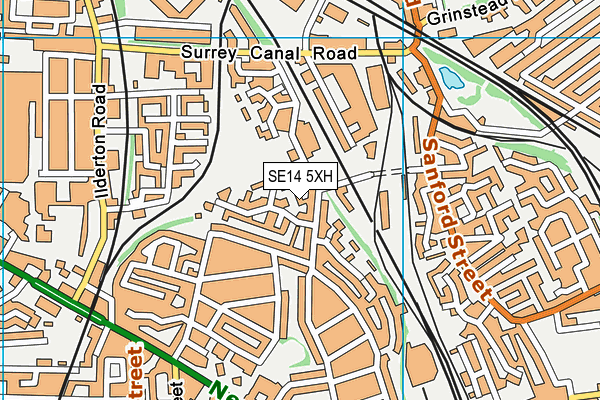 SE14 5XH map - OS VectorMap District (Ordnance Survey)