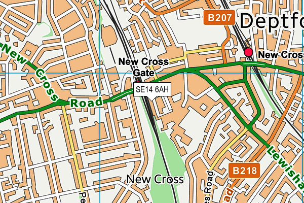 SE14 6AH map - OS VectorMap District (Ordnance Survey)