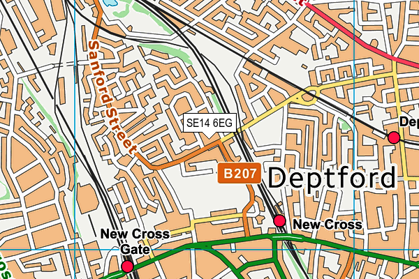 SE14 6EG map - OS VectorMap District (Ordnance Survey)