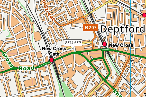 SE14 6EP map - OS VectorMap District (Ordnance Survey)