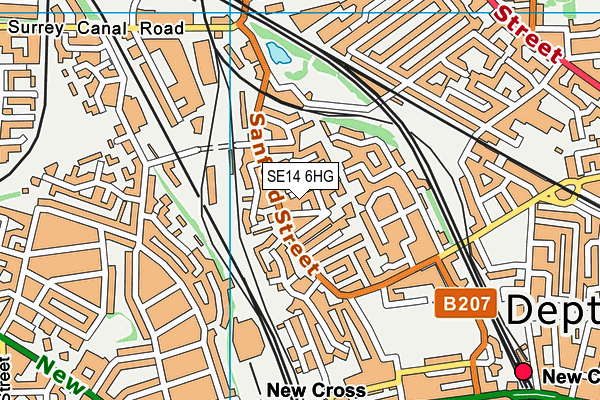SE14 6HG map - OS VectorMap District (Ordnance Survey)