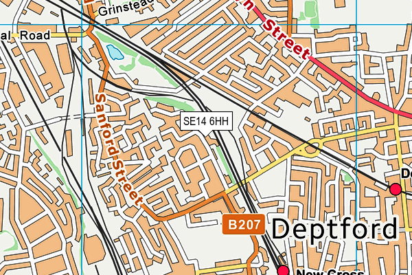 SE14 6HH map - OS VectorMap District (Ordnance Survey)