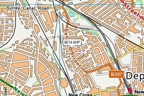 SE14 6HP map - OS VectorMap District (Ordnance Survey)