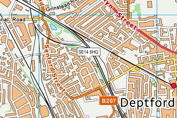 SE14 6HQ map - OS VectorMap District (Ordnance Survey)