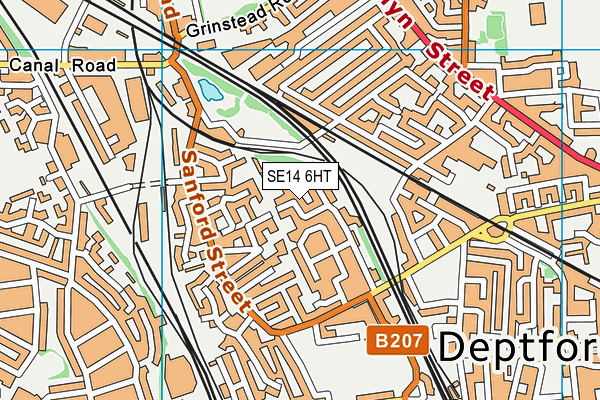 SE14 6HT map - OS VectorMap District (Ordnance Survey)