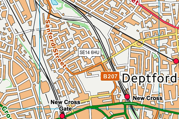 SE14 6HU map - OS VectorMap District (Ordnance Survey)