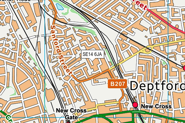 SE14 6JA map - OS VectorMap District (Ordnance Survey)