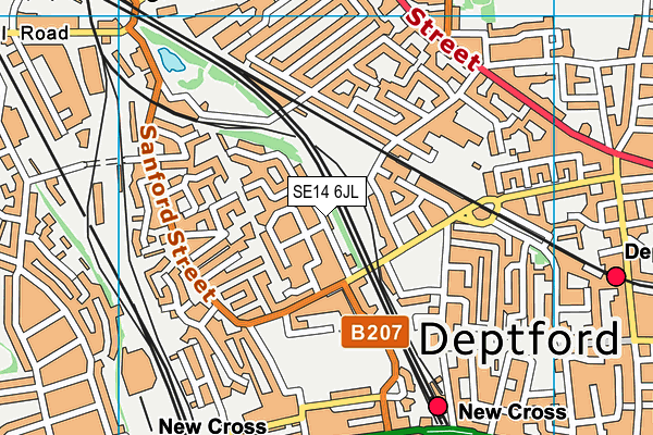 SE14 6JL map - OS VectorMap District (Ordnance Survey)