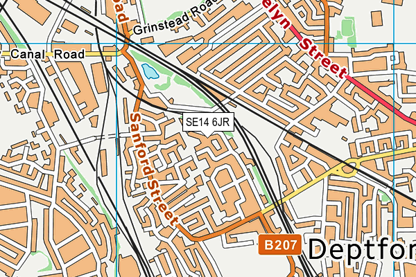SE14 6JR map - OS VectorMap District (Ordnance Survey)