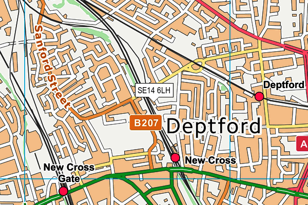 SE14 6LH map - OS VectorMap District (Ordnance Survey)