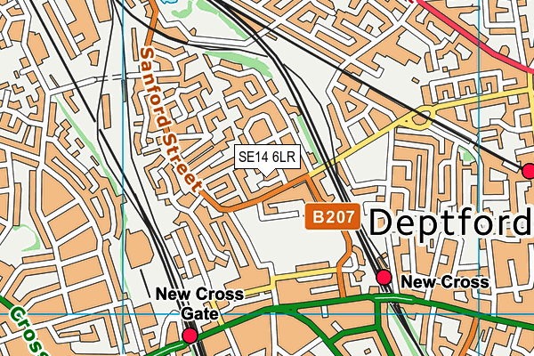 SE14 6LR map - OS VectorMap District (Ordnance Survey)