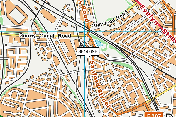 SE14 6NB map - OS VectorMap District (Ordnance Survey)
