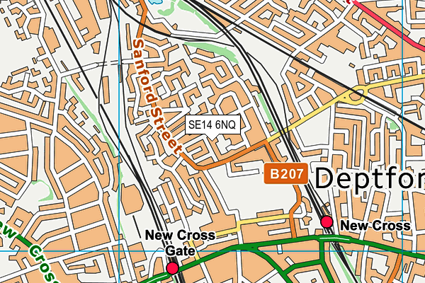 SE14 6NQ map - OS VectorMap District (Ordnance Survey)