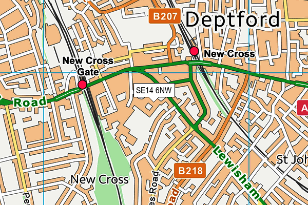 Goldsmiths College, University of London map (SE14 6NW) - OS VectorMap District (Ordnance Survey)