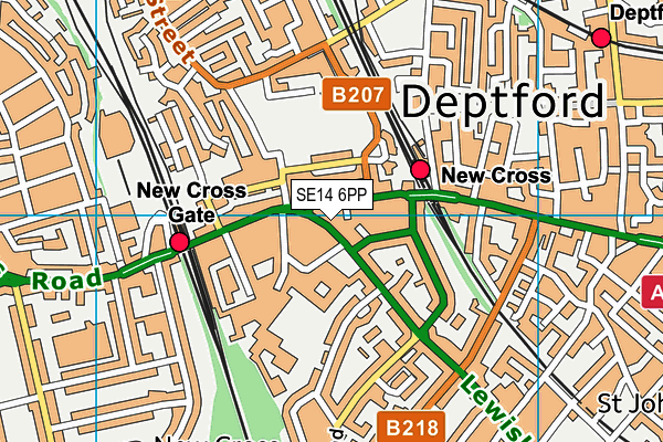 SE14 6PP map - OS VectorMap District (Ordnance Survey)