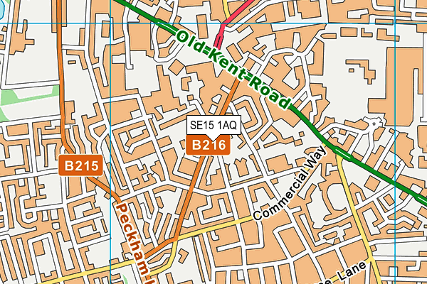 SE15 1AQ map - OS VectorMap District (Ordnance Survey)