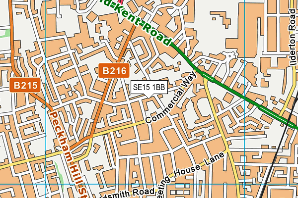 SE15 1BB map - OS VectorMap District (Ordnance Survey)