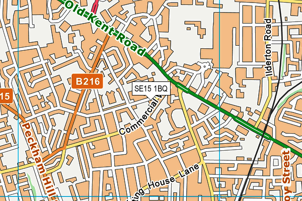 SE15 1BQ map - OS VectorMap District (Ordnance Survey)