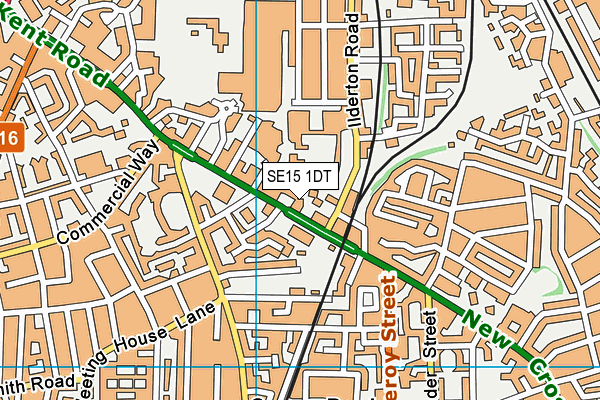 SE15 1DT map - OS VectorMap District (Ordnance Survey)