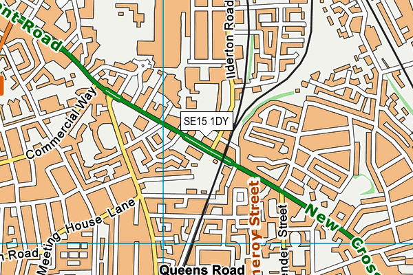 SE15 1DY map - OS VectorMap District (Ordnance Survey)