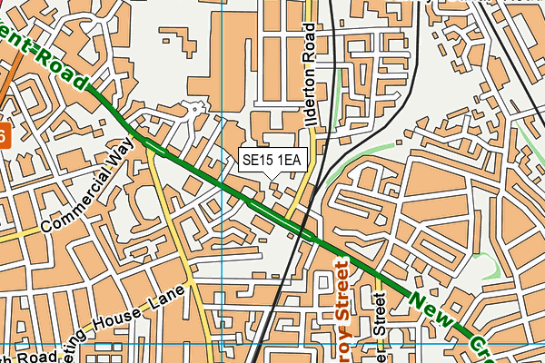 SE15 1EA map - OS VectorMap District (Ordnance Survey)