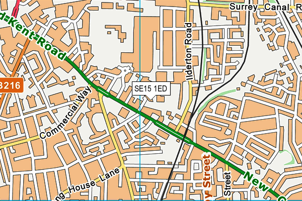SE15 1ED map - OS VectorMap District (Ordnance Survey)